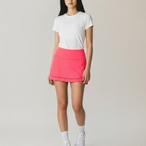 Lucky in Love "Long Revive Coral Crush" Pleated Back Tennis Active Skort size L